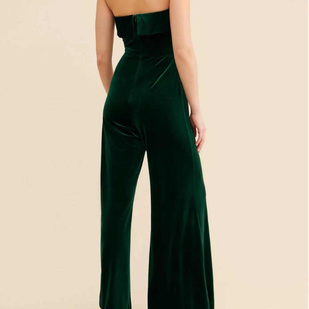Anthropologie Corey Lynn Calter Green Velvet Jumpsuit Size Small Petite - Picture 3 of 8